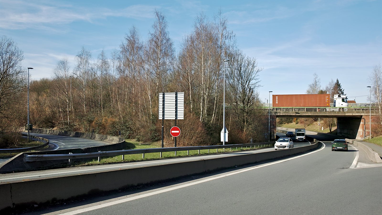 Motorway interchange seen from above
